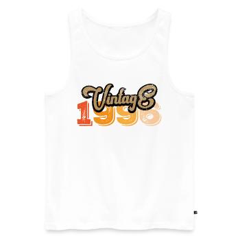 Vintage 1996 - Männer Premium Bio Tank Top - Weiß - Vorne - Michal (187cm)