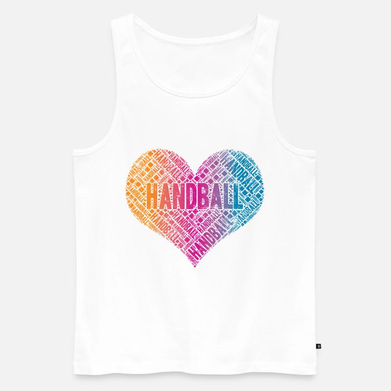 Håndbold hjerte - Herre Premium økologisk tanktop - hvid