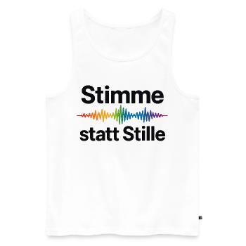 Stimme statt Stille Regenbogen Motiv - Männer Premium Bio Tank Top - Weiß - Vorne - Michal (187cm)