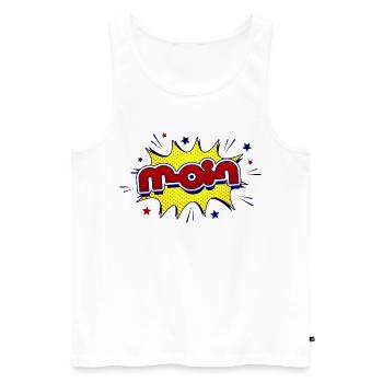 Hello - Men's Premium Organic Tank Top - white - Front - AI Model Male 178 light (178cm)