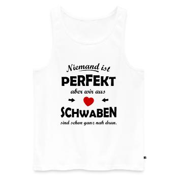 Schwaben Herz – roter Akzent - Männer Premium Bio Tank Top - Weiß - Vorne - Michal (187cm)