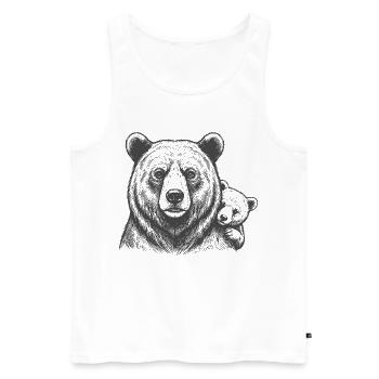 Bären Papa und Baby - Männer Premium Bio Tank Top - Weiß - Vorne - AI Model Male 178 light (178cm)