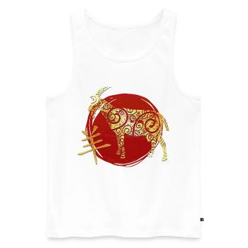 Ziege Chinesisches Tierkreiszeichen Horoskop - Männer Premium Bio Tank Top - Weiß - Vorne - AI Model Male 178 light (178cm)