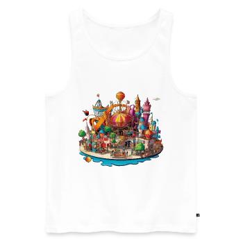 Colourful leisure island - Men's Premium Organic Tank Top - white - Front - AI Model Male 178 light (178cm)