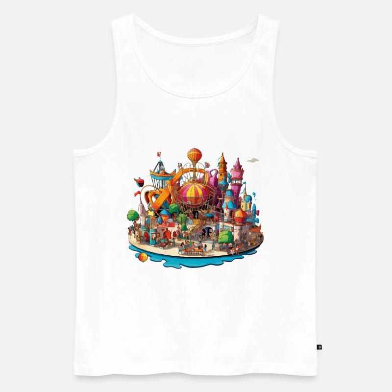 Farbenfrohe Freizeitinsel - Männer Premium Bio Tank Top - Weiß