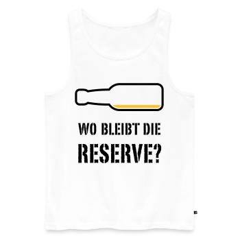 Wo Bleibt Die Reserve? (Bier / Bierchen / POS 2C) - Männer Premium Bio Tank Top - Weiß - Vorne - AI Model Male 178 light (178cm)