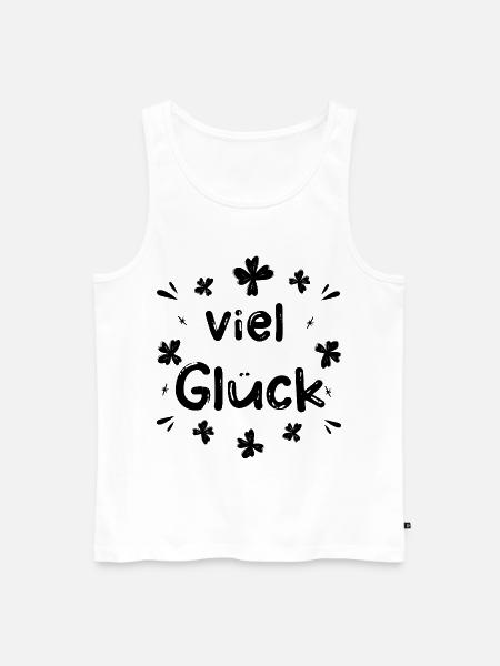 Viel Glück Glücksbringer Glücksklee - Männer Premium Bio Tank Top - Weiß