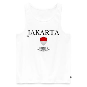 Souvenir Jakarta, elegant Jakarta design - Men's Premium Organic Tank Top - white - Front - Michal (187cm)