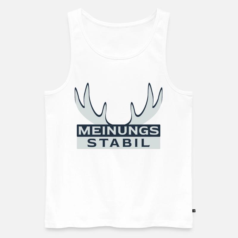 meinungsstabil Dickkopf Sturschädel Sturkopf - Männer Premium Bio Tank Top - Weiß