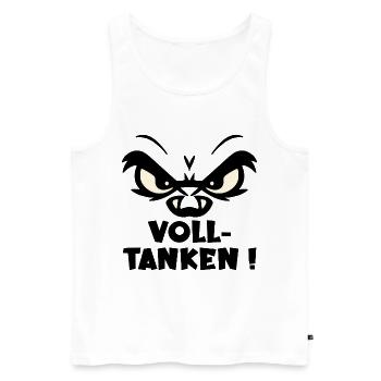 TANKEN EMOTIONEN Volltanken - Männer Premium Bio Tank Top - Weiß - Vorne - Michal (187cm)