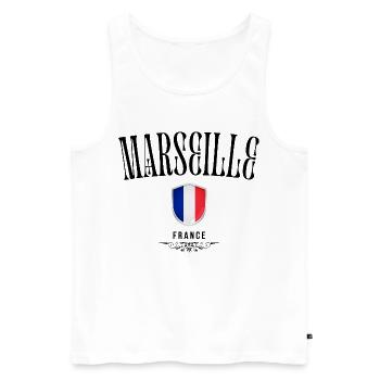 Marseille souvenir, elegant design Marseille - Men's Premium Organic Tank Top - white - Front - Michal (187cm)