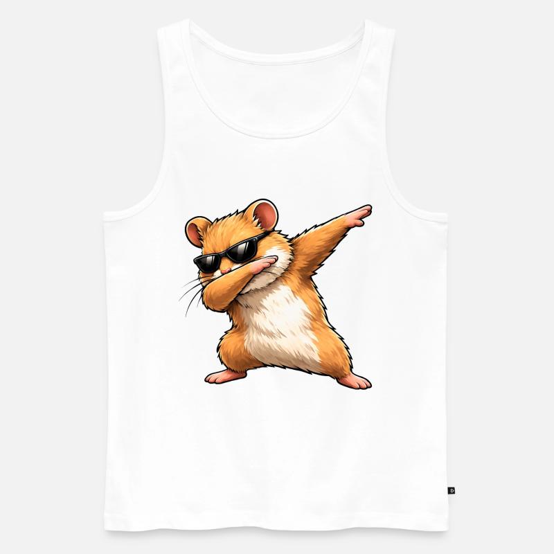 Dabbing Goldhamster - Männer Premium Bio Tank Top - Weiß