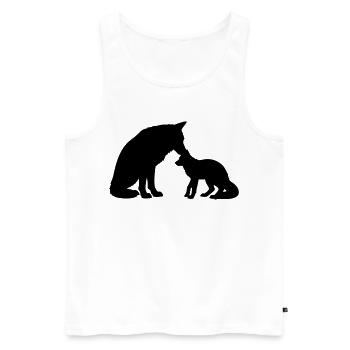 T-Shirt Loup Famille – Wolf Family Bond - Männer Premium Bio Tank Top - Weiß - Vorne - AI Model Male 178 light (178cm)