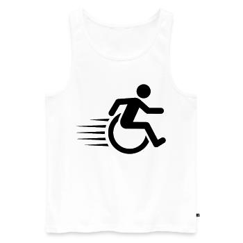 Rollstuhlfahrer unterwegs # - Männer Premium Bio Tank Top - Weiß - Vorne - Michal (187cm)