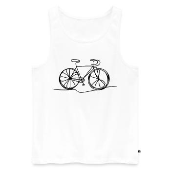 Bicycle Cycling Cyclist - Men's Premium Organic Tank Top - white - Front - Michal (187cm)