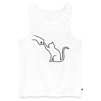 Katze Pfote Team Faust lustig - Männer Premium Bio Tank Top - Weiß - Vorne - Michal (187cm)