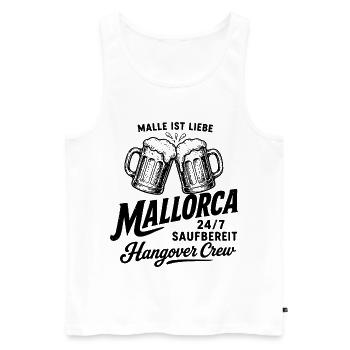 Malle ist Liebe - Mallorca 24/7 Saufbereit - Männer Premium Bio Tank Top - Weiß - Vorne - Michal (187cm)