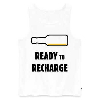 Ready To Recharge (Beer / Beer / POS 2C) - Men's Premium Organic Tank Top - white - Front - Michal (187cm)