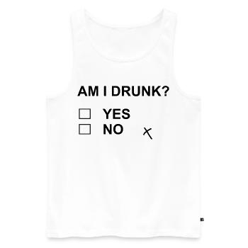 Bin ich betrunken? Ja, nein, lustiges Trinkparty-Design. - Männer Premium Bio Tank Top - Weiß - Vorne - AI Model Male 178 light (178cm)