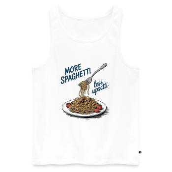 Glück ist hausgemacht – und kommt als Pasta - Männer Premium Bio Tank Top - Weiß - Vorne - Michal (187cm)