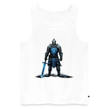 Blue Knight's Sword - Men's Premium Organic Tank Top - white - Front - AI Model Male 178 light (178cm)