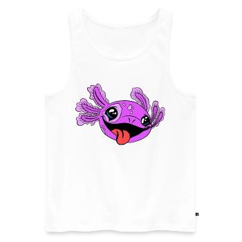 Frecher Axolotl mit Zunge - Männer Premium Bio Tank Top - Weiß - Vorne - Michal (187cm)