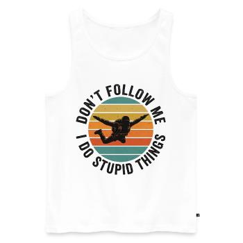 Don't follow Leap into adventure - Men's Premium Organic Tank Top - white - Front - Michal (187cm)