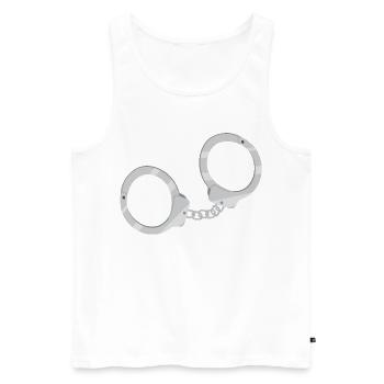 Handschellen - Männer Premium Bio Tank Top - Weiß - Vorne - AI Model Male 178 light (178cm)