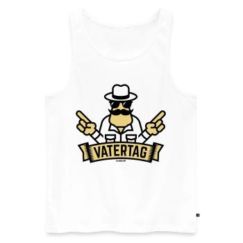 Vatertag Handzeichen (Männertag / Herrentag / 2C) - Männer Premium Bio Tank Top - Weiß - Vorne - Michal (187cm)