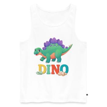 dino - Débardeur bio Premium Homme - blanc - Devant - Michal (187cm)