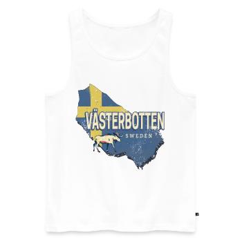 Västerbotten in Schweden Provinz mit Landkarte - Männer Premium Bio Tank Top - Weiß - Vorne - Michal (187cm)