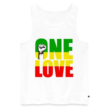 reggae - Männer Premium Bio Tank Top - Weiß - Vorne - Michal (187cm)