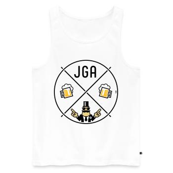 Signe de main du marié pour enterrement de vie de garçon Cercle de bière POS 3C - Débardeur bio Premium Homme - blanc - Devant - Michal (187cm)