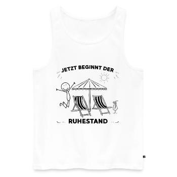 Eine Legende geht in den wohlverdienten Ruhestand - Männer Premium Bio Tank Top - Weiß - Vorne - Michal (187cm)
