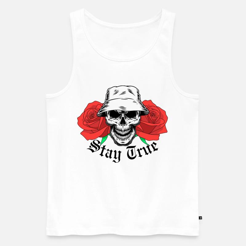 Stay True Skull - Männer Premium Bio Tank Top - Weiß
