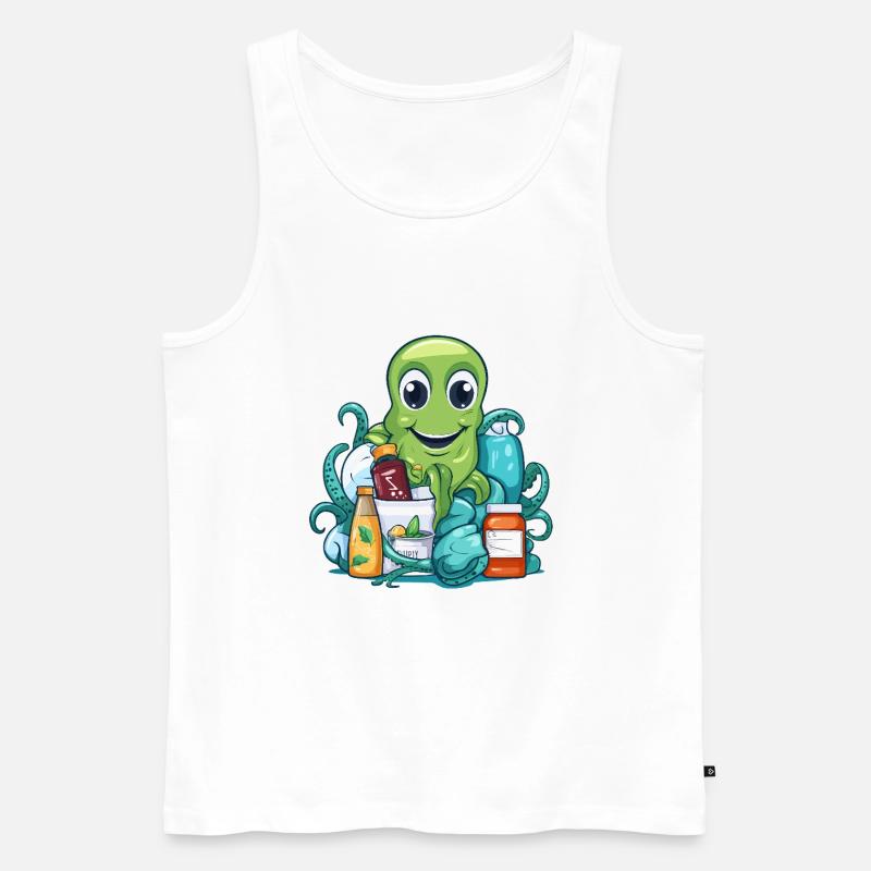 Oktopus Einkaufsglück - Männer Premium Bio Tank Top - Weiß
