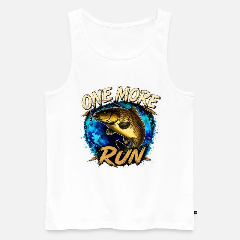 One More Run Karpfenfischen-Design - Männer Premium Bio Tank Top - Weiß