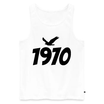 Vintage Eagle Graphic des années 1970 - Débardeur bio Premium Homme - blanc - Devant - Michal (187cm)