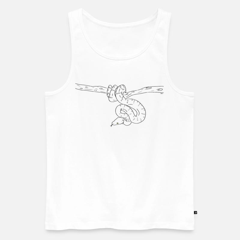 Snake (b&w) - Männer Premium Bio Tank Top - Weiß