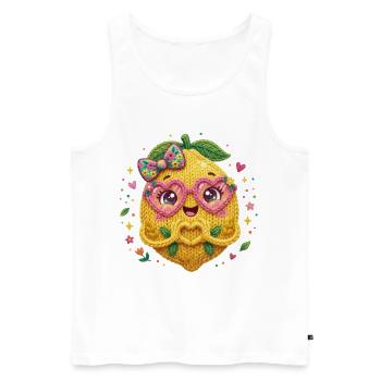 Zitrone Herzhände - Männer Premium Bio Tank Top - Weiß - Vorne - AI Model Male 178 light (178cm)