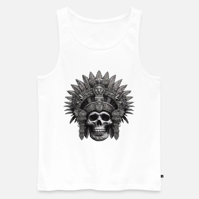 Maya Krieger Azteken Design - Männer Premium Bio Tank Top - Weiß
