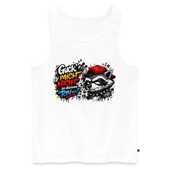 Guck mich nicht in diesem Ton an! - Männer Premium Bio Tank Top - Weiß - Vorne - Michal (187cm)