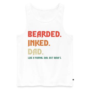 Bearded Inked Dad – Cooler Papa mit Bart T-Shirt - Männer Premium Bio Tank Top - Weiß - Vorne - AI Model Male 178 light (178cm)