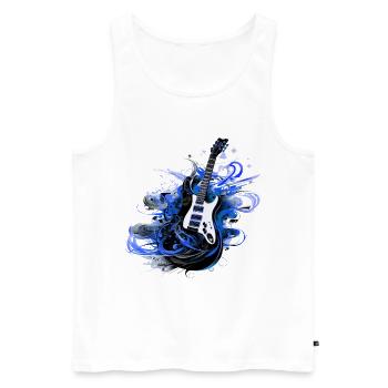 E-Gitarre Gitarre Gitarrist Musik Instrument Rock - Männer Premium Bio Tank Top - Weiß - Vorne - Michal (187cm)