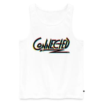 Connected_black_prism - Männer Premium Bio Tank Top - Weiß - Vorne - AI Model Male 178 light (178cm)
