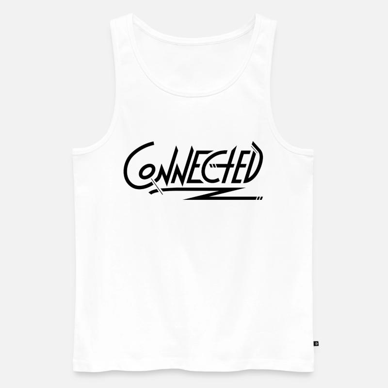 Connected_black_simple - Débardeur bio Premium Homme - blanc