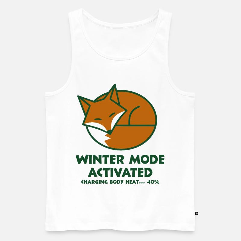Winterfuchs aktiviert - Männer Premium Bio Tank Top - Weiß