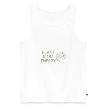 Plant Mom Energy - Männer Premium Bio Tank Top - Weiß - Vorne - Michal (187cm)