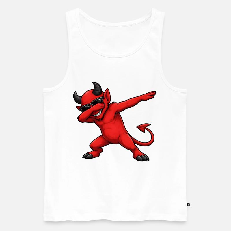Dabbing Devil - Men's Premium Organic Tank Top - white