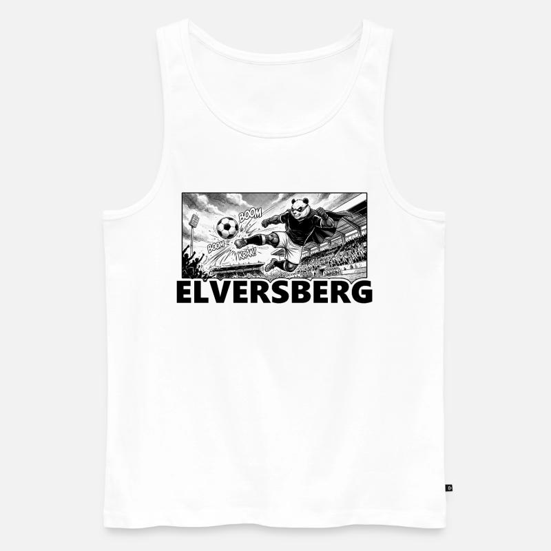 Fußball Panda Kaiserlinde Elversberg - Männer Premium Bio Tank Top - Weiß